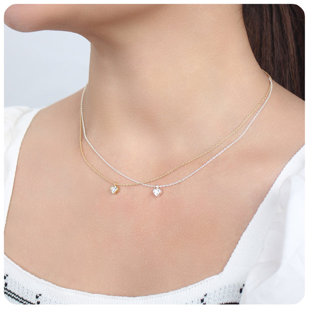 Heart Bezel CZ Necklace SPE-1380-4