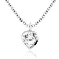 Heart Bezel CZ Necklace SPE-1380-4