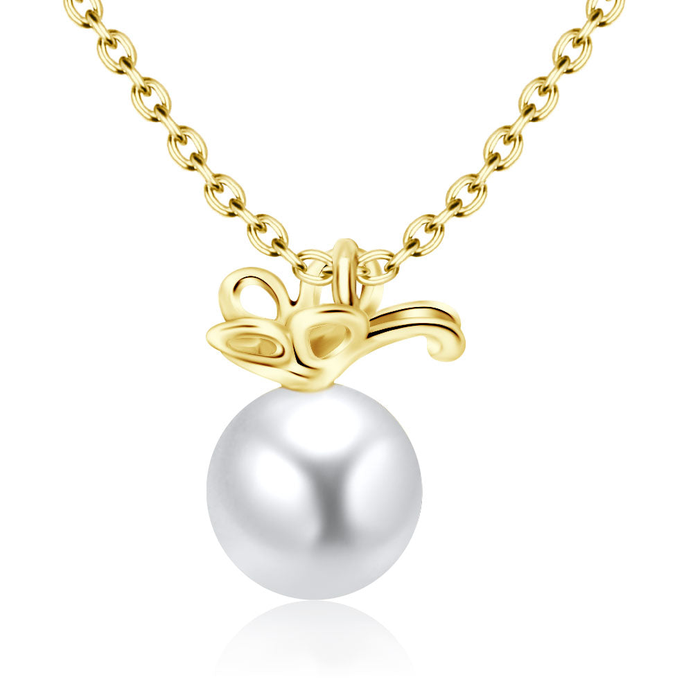 Floral Bow Pearl Necklace SPE-205