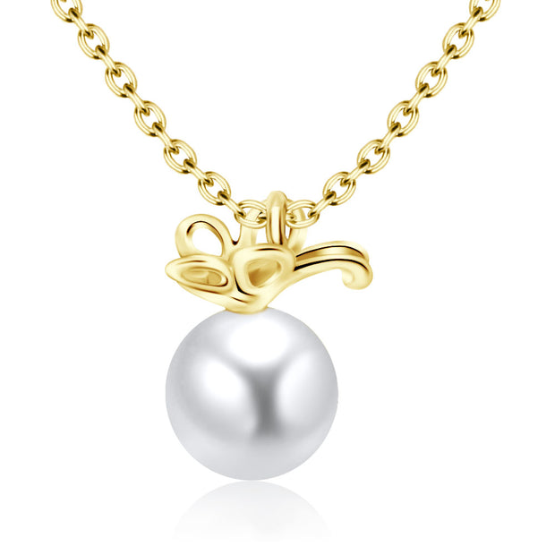 Floral Bow Pearl Necklace SPE-205