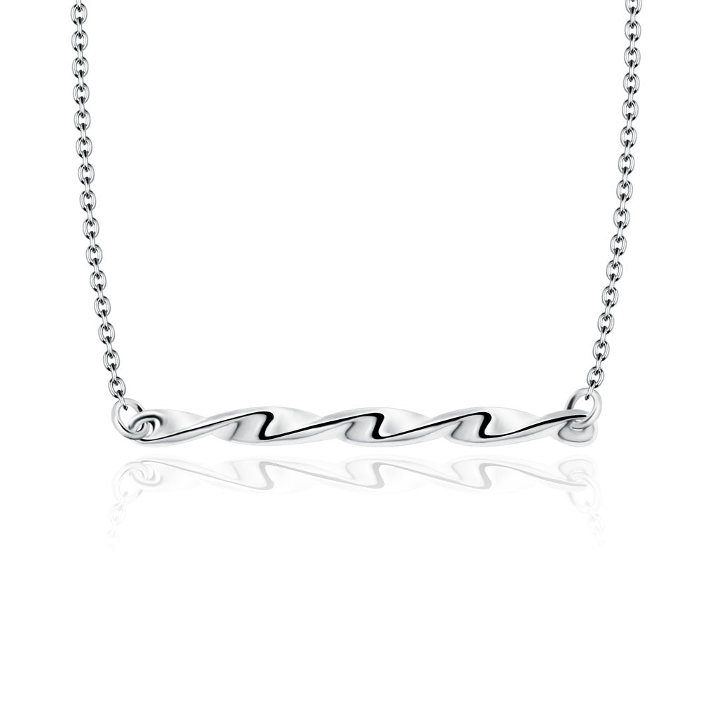 Twisted Wave Bar Necklace SPE-2053