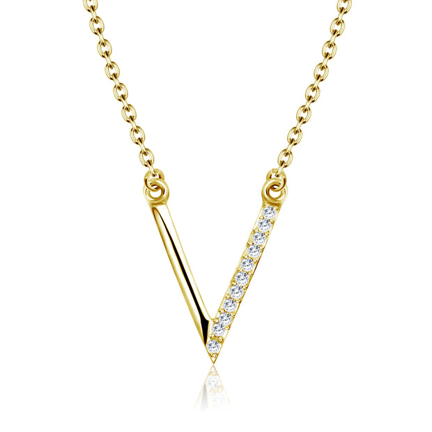 Pavé V-Bar Necklace SPE-2153