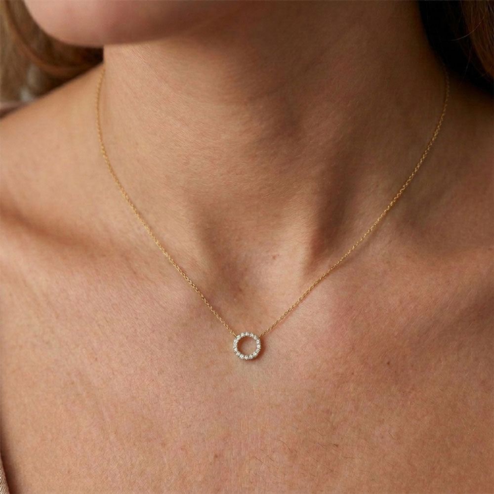 Pavé Circle Necklace SPE-2496