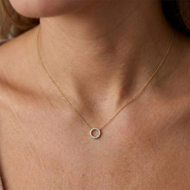Pavé Circle Necklace SPE-2496