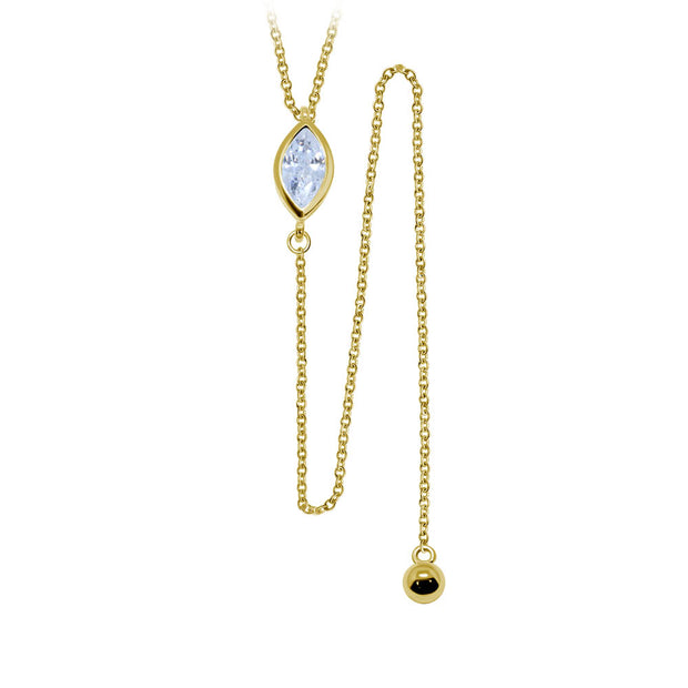 Marquise CZ Lariat Necklace SPE-2954