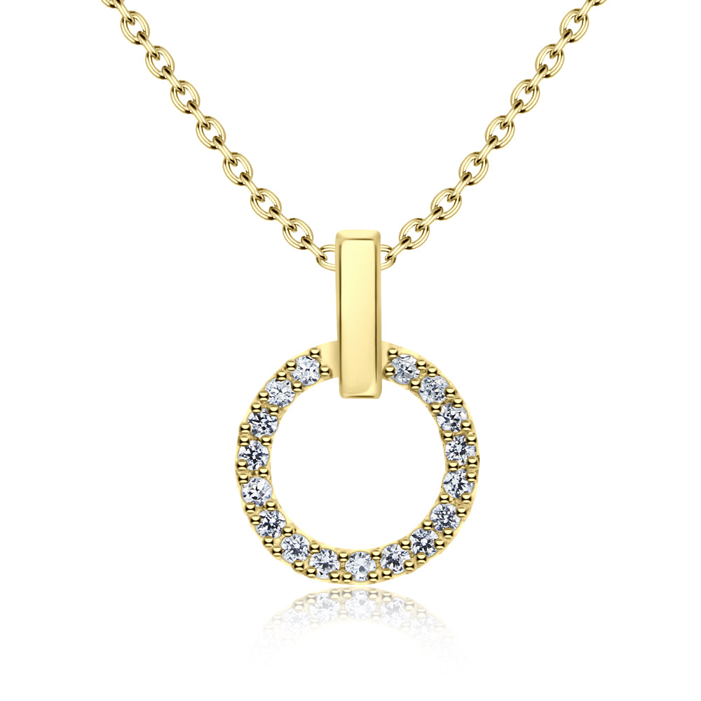 Pavé Circle Bar Bail Necklace SPE-2974