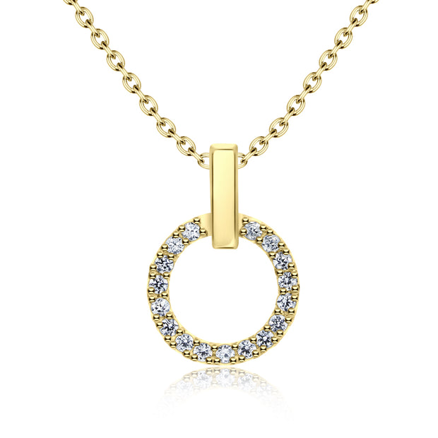 Pavé Circle Bar Bail Necklace SPE-2974