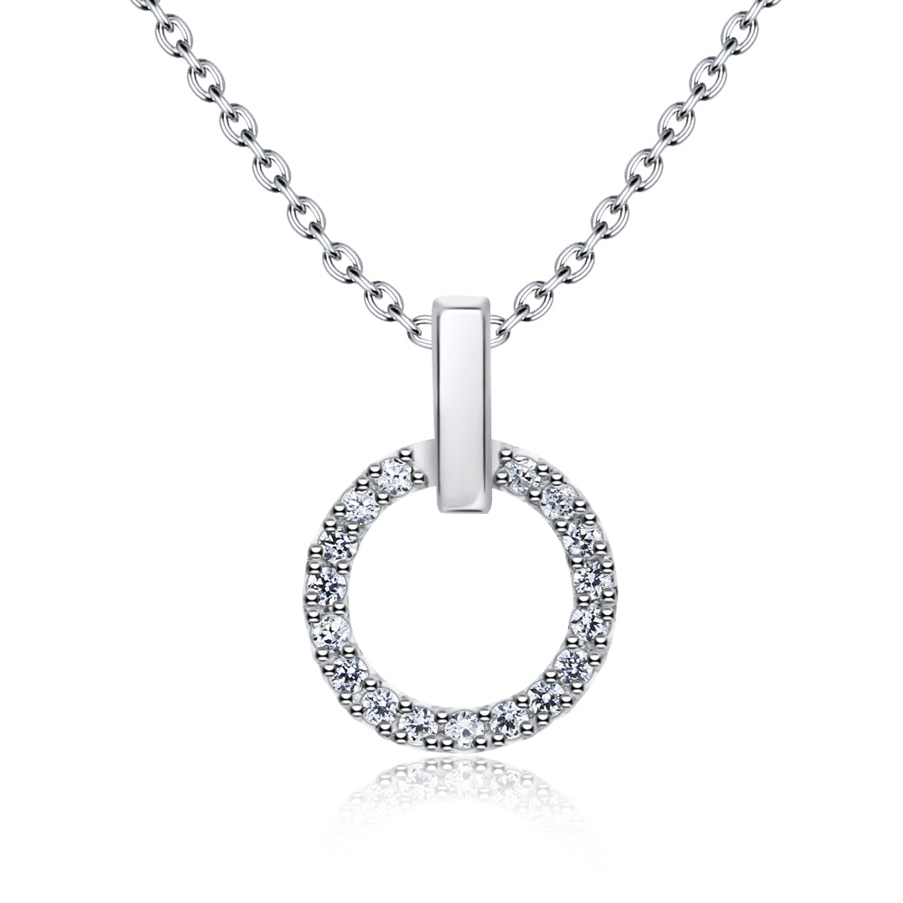 Pavé Circle Bar Bail Necklace SPE-2974