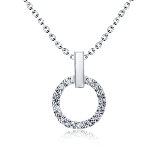 Pavé Circle Bar Bail Necklace SPE-2974