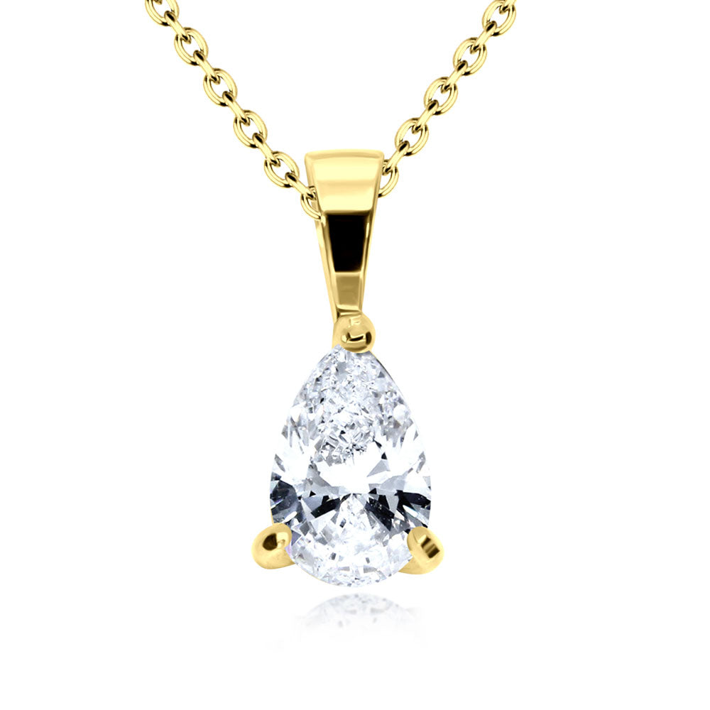 Pear CZ Solitaire Necklace SPE-3203