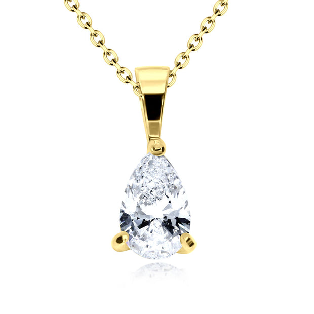 Pear CZ Solitaire Necklace SPE-3203