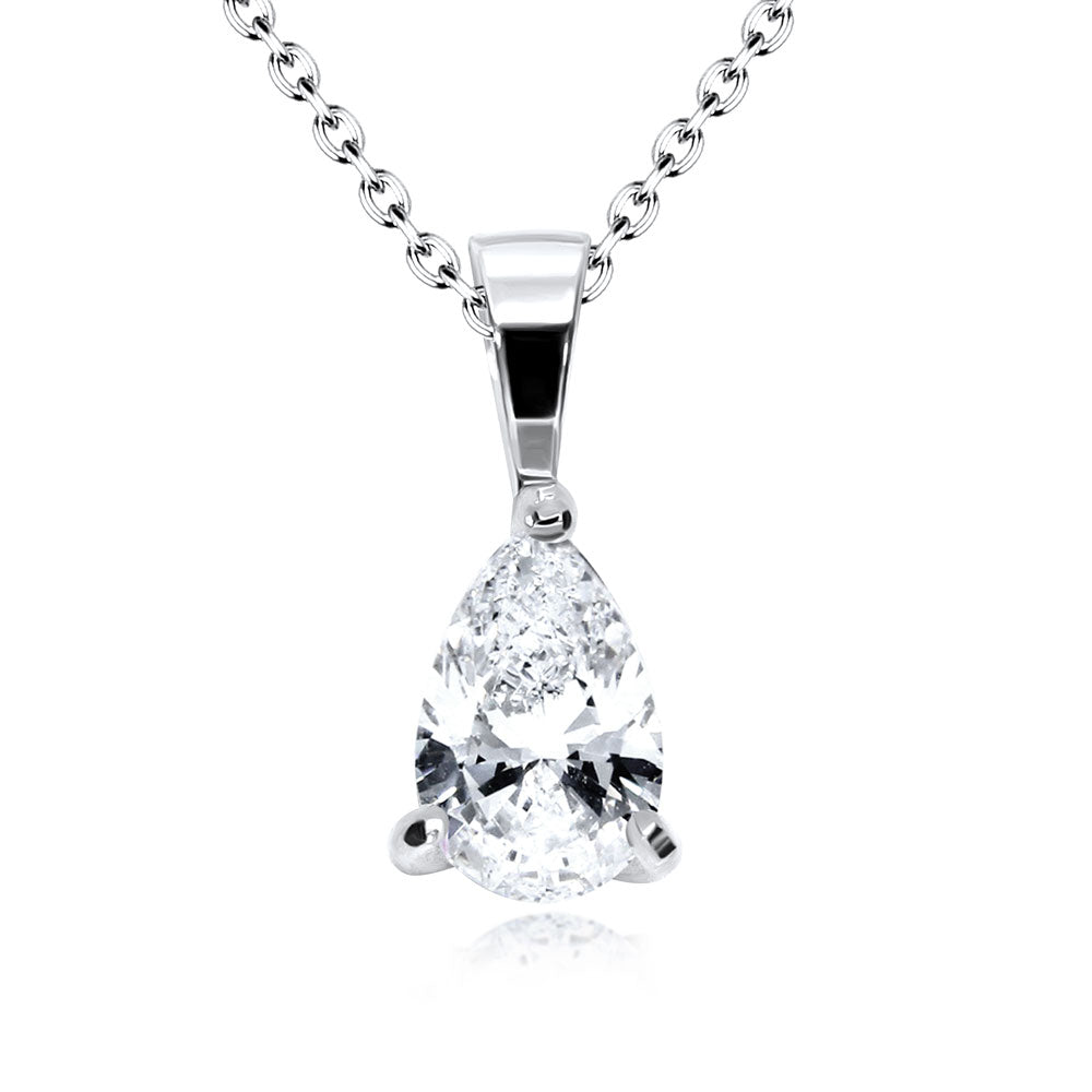 Pear CZ Solitaire Necklace SPE-3203