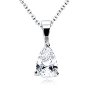 Pear CZ Solitaire Necklace SPE-3203