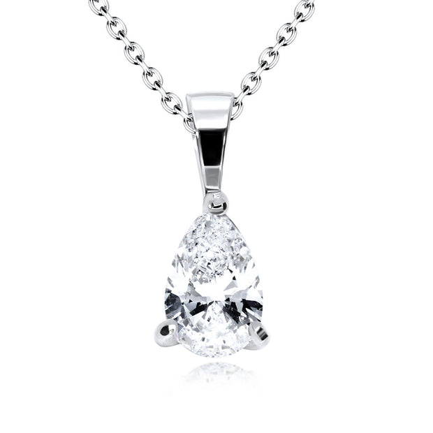 Pear CZ Solitaire Necklace SPE-3203