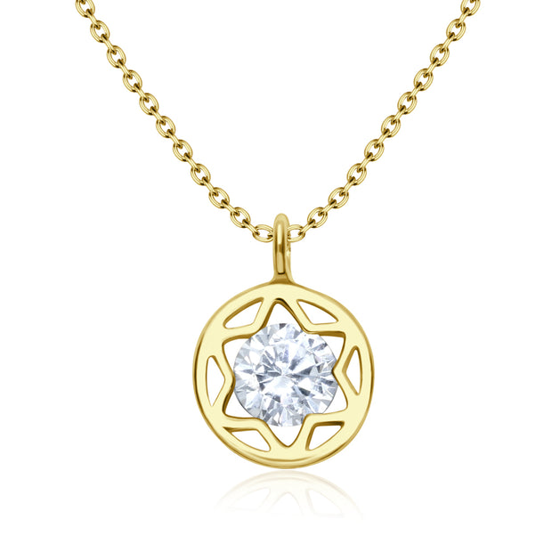 Circle Star CZ Necklace SPE-3206
