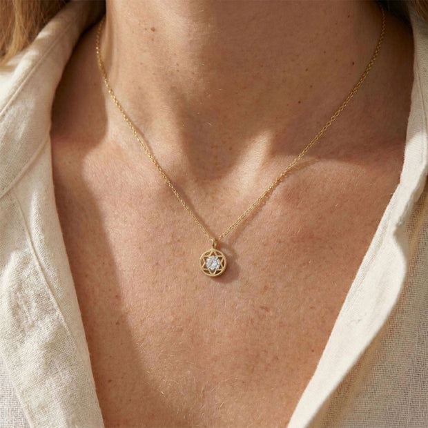 Circle Star CZ Necklace SPE-3206