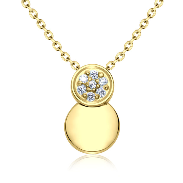 Double Disc Pavé CZ Necklace SPE-3209