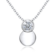 Double Disc Pavé CZ Necklace SPE-3209