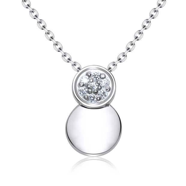 Double Disc Pavé CZ Necklace SPE-3209