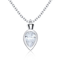 Pear Bezel CZ Necklace SPE-3214