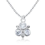 Triple Bezel CZ Clover Necklace SPE-3222