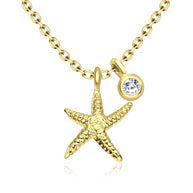 Starfish & CZ Charm Necklace SPE-3264-2
