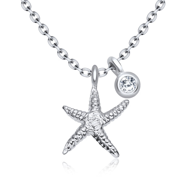 Starfish & CZ Charm Necklace SPE-3264-2