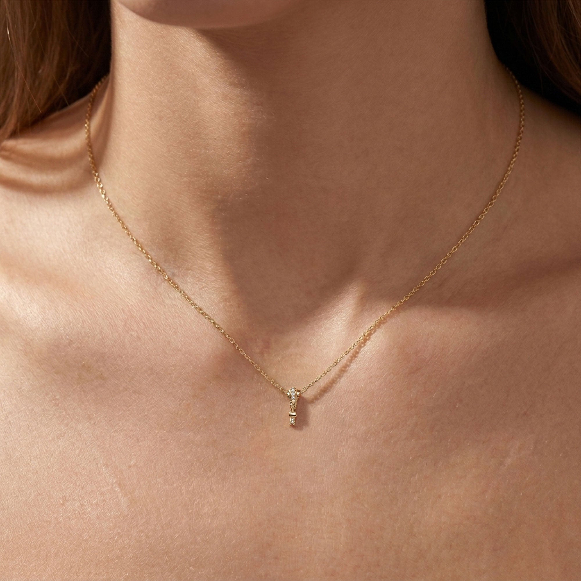CZ Bow Necklace SPE-3312