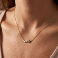 Butterfly Heart CZ Necklace SPE-3314