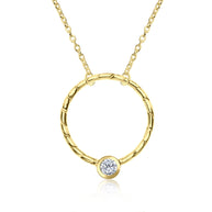 Twisted Circle CZ Necklace SPE-3620
