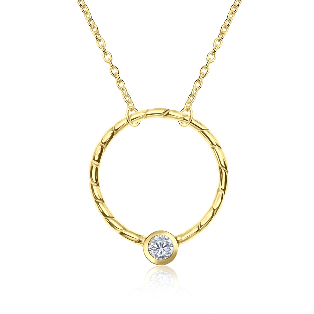 Twisted Circle CZ Necklace SPE-3620
