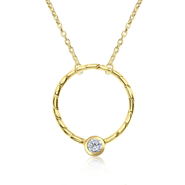 Twisted Circle CZ Necklace SPE-3620