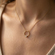 Twisted Circle CZ Necklace SPE-3620