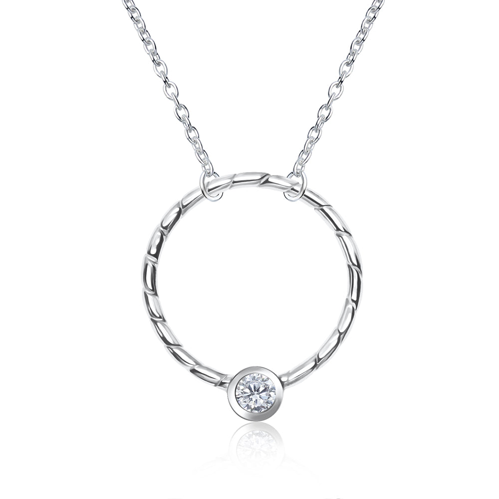 Twisted Circle CZ Necklace SPE-3620