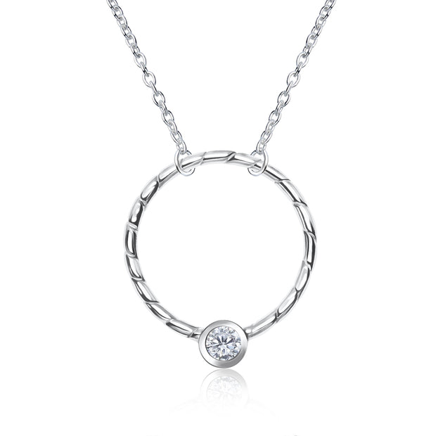 Twisted Circle CZ Necklace SPE-3620