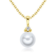 Pearl & CZ Drop Necklace SPE-4886