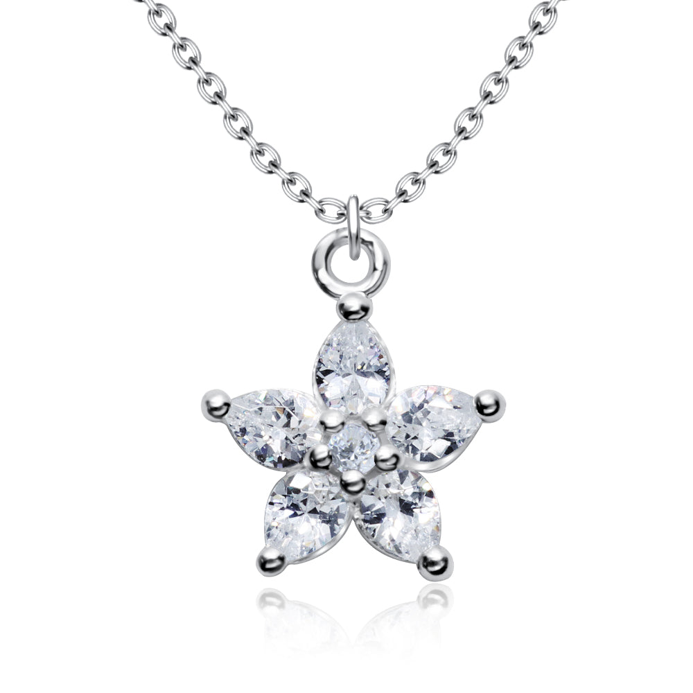 CZ Flower Cluster Necklace SPE-5137
