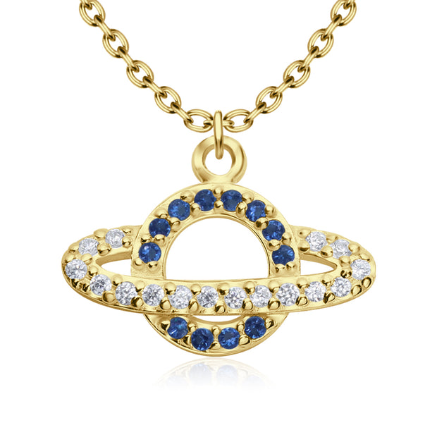 Chic Saturn with CZ Necklace SPE-5237