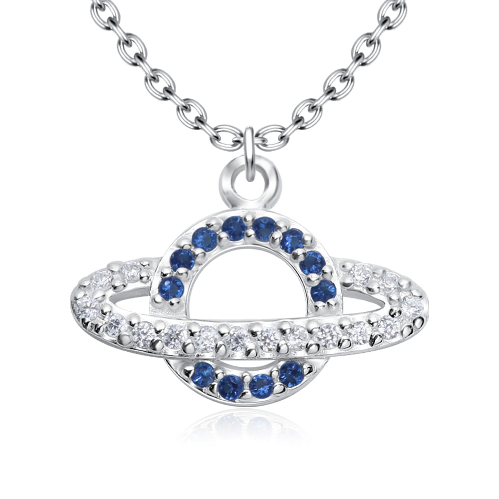 Chic Saturn with CZ Necklace SPE-5237