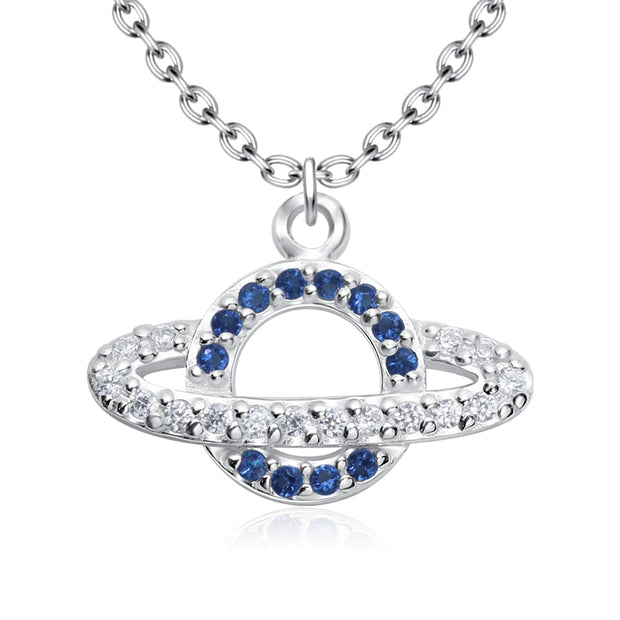 Chic Saturn with CZ Necklace SPE-5237