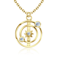 Solar Shaped CZ Necklace SPE-5240