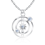 Solar Shaped CZ Necklace SPE-5240