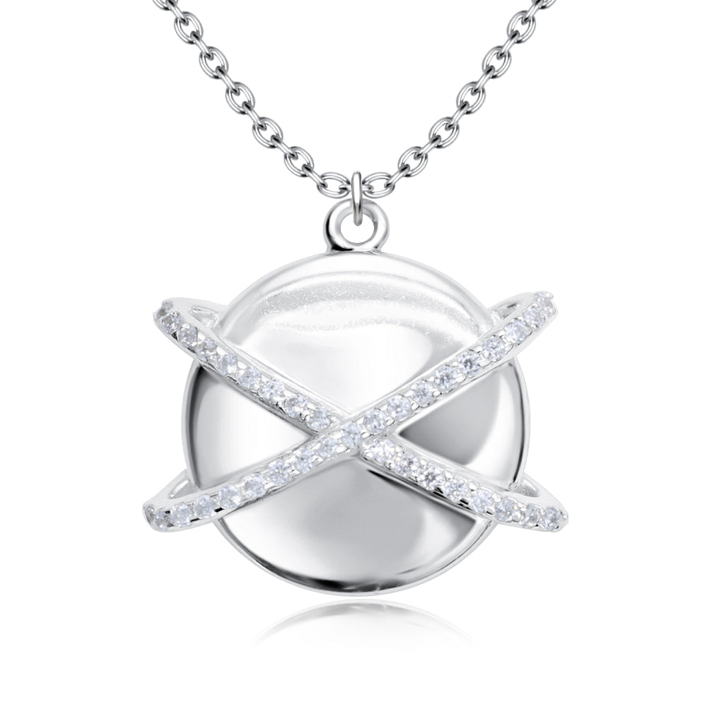 World Wrap CZ Shaped Necklace SPE-5241