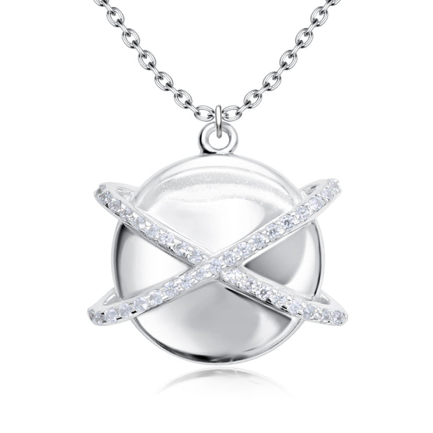 World Wrap CZ Shaped Necklace SPE-5241