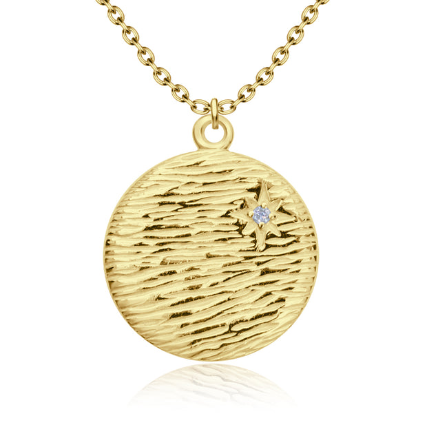 Starlight Textured Disc Necklace SPE-5244