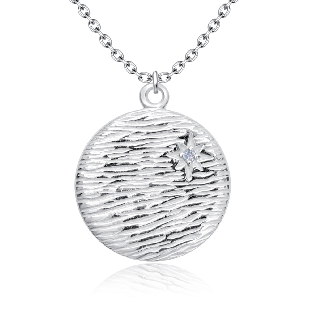 Starlight Textured Disc Necklace SPE-5244
