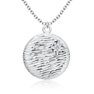 Starlight Textured Disc Necklace SPE-5244