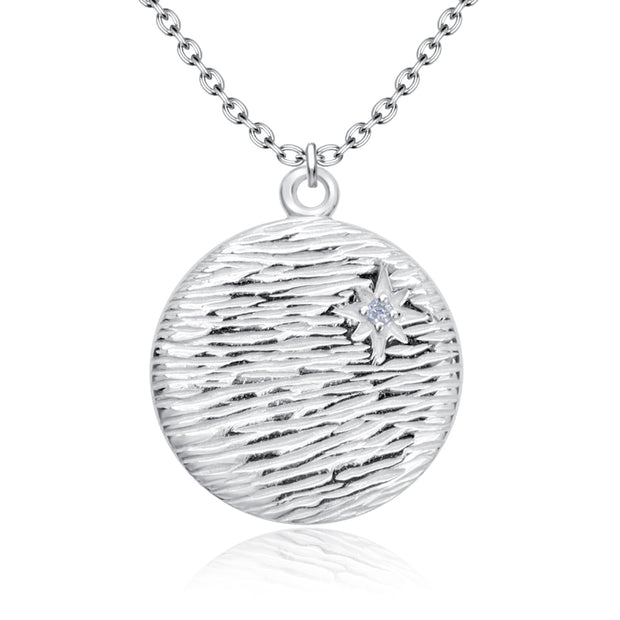 Starlight Textured Disc Necklace SPE-5244