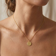 Starlight Textured Disc Necklace SPE-5244