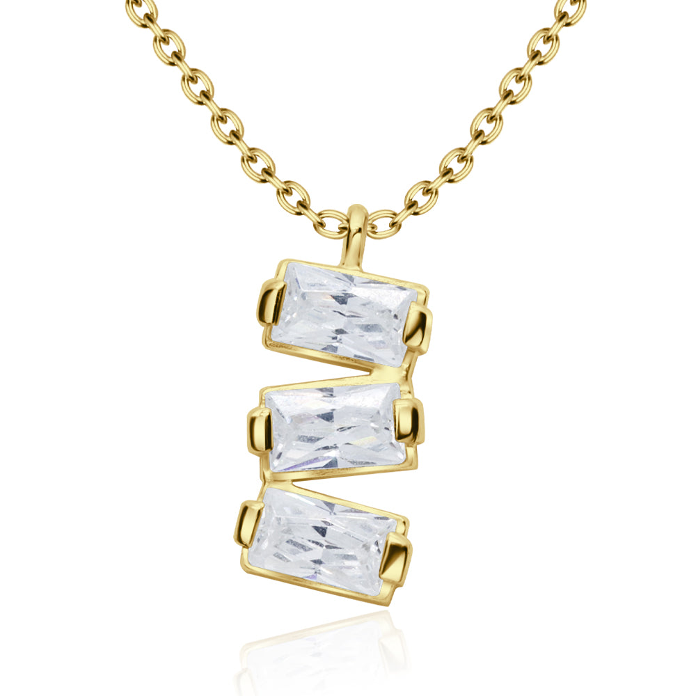 Three Crystal Shaped Necklace SPE-5246